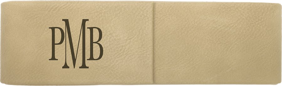 6 1/2" x 2" Light Brown Laserable Leatherette Double Pen Case (Sold by Case of 50)