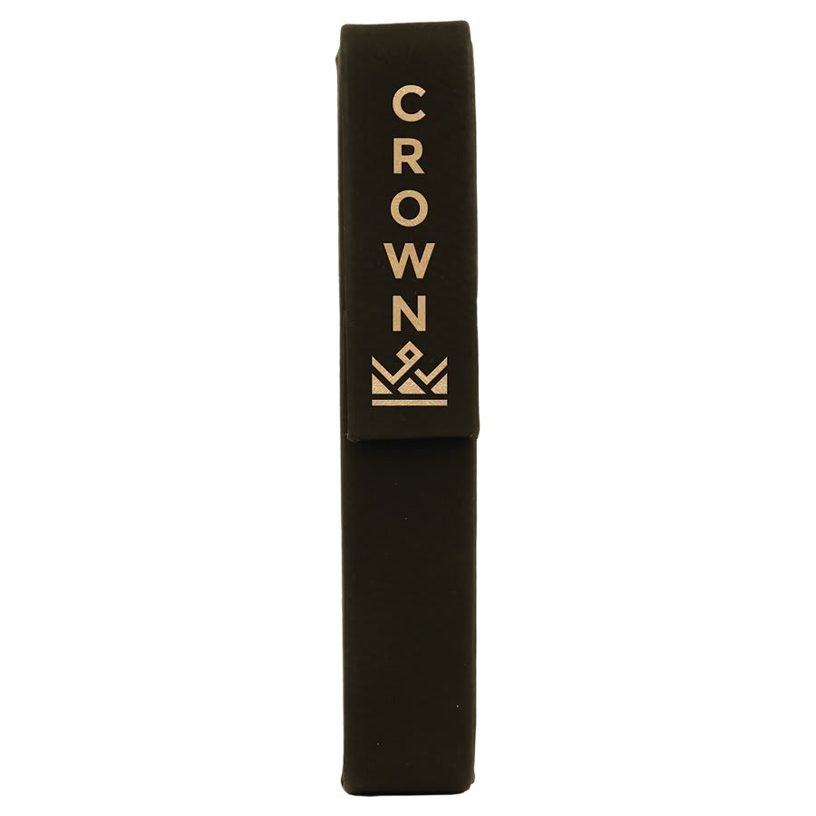 6 1/2" x 1" Black/Gold Laserable Leatherette Single Pen Case (Sold by Case of 50)