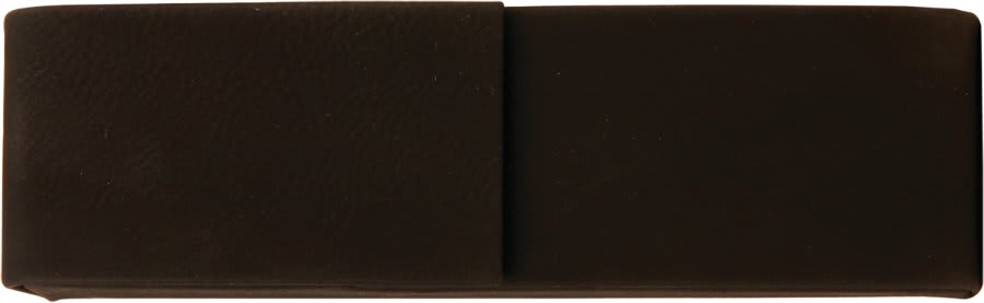 6 1/2" x 2" Black/Gold Laserable Leatherette Double Pen Case (Sold by Case of 50)