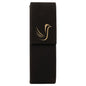 6 1/2" x 2" Black/Gold Laserable Leatherette Double Pen Case (Sold by Case of 50)