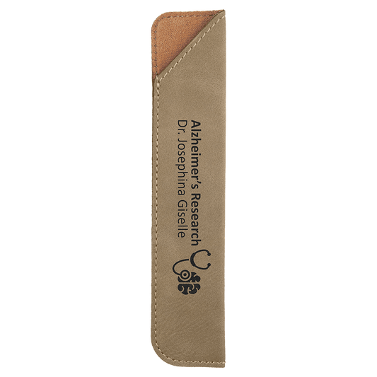 6 1/4" Light Brown Laserable Leatherette Pen Sleeve (Sold by Case of 50)