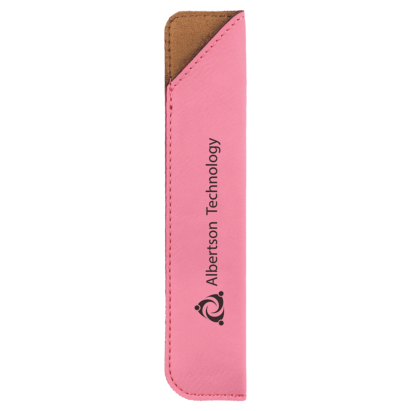 6 1/4" Pink Laserable Leatherette Pen Sleeve (Sold by Case of 50)