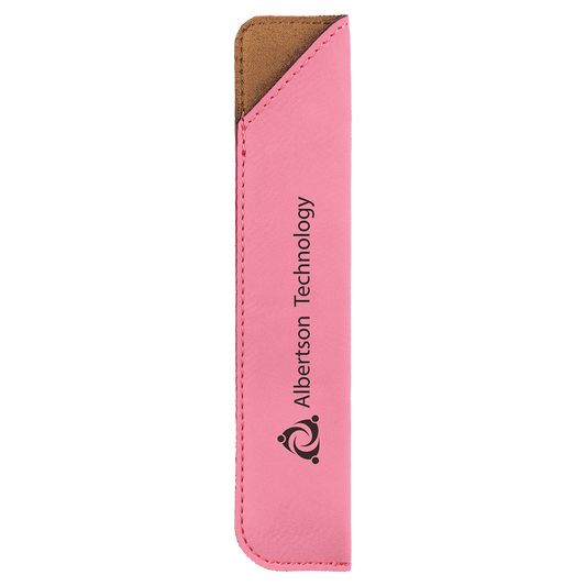 6 1/4" Pink Laserable Leatherette Pen Sleeve (Sold by Case of 50)