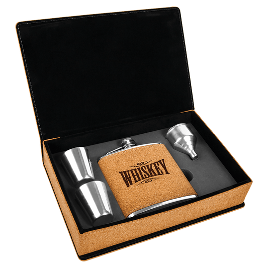 6 oz. Cork Flask Gift Set (Sold by Case of 6)
