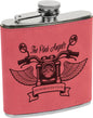 6 oz. Pink Laserable Leatherette Stainless Steel Flask (Sold by Case of 10)