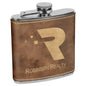 6 oz. Rustic/Gold Laserable Leatherette Stainless Steel Flask (Sold by Case of 10)