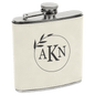 6 oz. White/Black Laserable Leatherette Stainless Steel Flask (Sold by Case of 10)