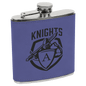 6 oz. Purple/Black Laserable Leatherette Stainless Steel Flask (Sold by Case of 10)