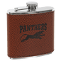 6 oz. Football Laserable Leatherette Stainless Steel Flask (Sold by Case of 10)