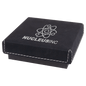 3 1/2" x 3 1/2" Black/Silver Medal Box with Laserable Leatherette Lid (Sold by Case of 12)
