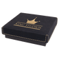 4" x 4" Black/Gold Medal Box with Laserable Leatherette Lid (Sold by Case of 12)