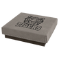 4" x 4" Gray Medal Box with Laserable Leatherette Lid (Sold by Case of 12)