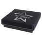 4" x 4" Black/Silver Medal Box with Laserable Leatherette Lid (Sold by Case of 12)