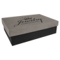 9 3/4" x 7" Gray Gift Box with Laserable Leatherette Lid (Sold by Case of 4)