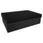 11 3/4" x 7 3/4" Black/Gold Gift Box with Laserable Leatherette Lid (Sold by Case of 4)