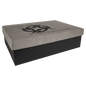 11 3/4" x 7 3/4" Gray Gift Box with Laserable Leatherette Lid (Sold by Case of 4)