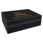 8" x 6 3/8" Black/Gold Laserable Leatherette Premium Gift Box (Sold by Case of 4)