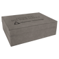 8" x 6 3/8" Gray Laserable Leatherette Premium Gift Box (Sold by Case of 4)