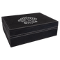 8" x 6 3/8" Black/Silver Laserable Leatherette Premium Gift Box (Sold by Case of 4)