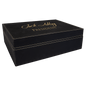 10 1/4" x 7 1/2" Black/Gold Laserable Leatherette Premium Gift Box (Sold by Case of 4)