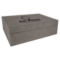 10 1/4" x 7 1/2" Gray Laserable Leatherette Premium Gift Box (Sold by Case of 4)