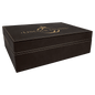 12 1/4" x  8 1/4" Black/Gold Laserable Leatherette Premium Gift Box (Sold by Case of 4)
