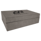 12 1/4" x  8 1/4" Gray Laserable Leatherette Premium Gift Box (Sold by Case of 4)