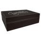 12 1/4" x  8 1/4" Black/Silver Laserable Leatherette Premium Gift Box (Sold by Case of 4)