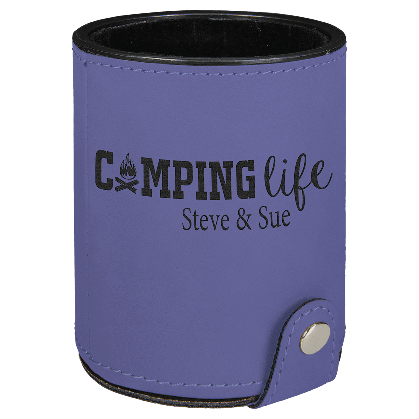 Purple Laserable Leatherette Dice Cup with 5 Dice (Sold by Case of 10)
