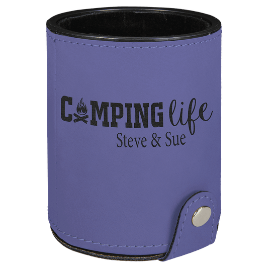 Purple Laserable Leatherette Dice Cup with 5 Dice (Sold by Case of 10)