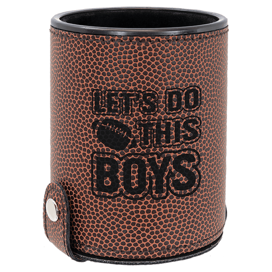 Football Laserable Leatherette Dice Cup with 5 Dice (Sold by Case of 10)
