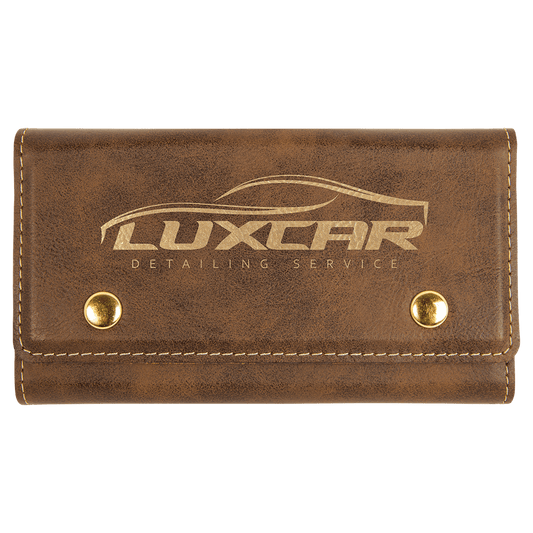 Rustic/Gold Laserable Leatherette Card & Dice Set (Sold by Case of 10)