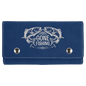Blue/Silver Laserable Leatherette Card & Dice Set (Sold by Case of 10)