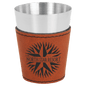 2 oz. Rawhide Laserable Leatherette & Stainless Steel Shot Glass (Sold by Case of 25)