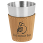 2 oz. Bamboo Laserable Leatherette & Stainless Steel Shot Glass (Sold by Case of 25)