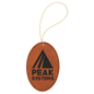 Rawhide Laserable Leatherette Oval Ornament with Gold String (Sold by Case of 25)
