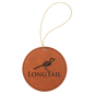 Rawhide Laserable Leatherette Round Ornament with Gold String (Sold by Case of 25)