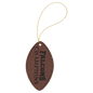 Football Laserable Leatherette Ornament with Gold String (Sold by Case of 25)