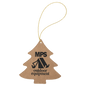 Light Brown Laserable Leatherette Tree Ornament with Gold String (Sold by Case of 25)