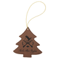 Dark Brown Laserable Leatherette Tree Ornament with Gold String (Sold by Case of 25)