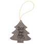 Gray Laserable Leatherette Tree Ornament with Gold String (Sold by Case of 25)