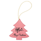 Pink Laserable Leatherette Tree Ornament with Gold String (Sold by Case of 25)