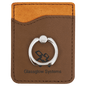 Dark Brown Laserable Leatherette Phone Wallet with Silver Ring (Sold by Case of 25)