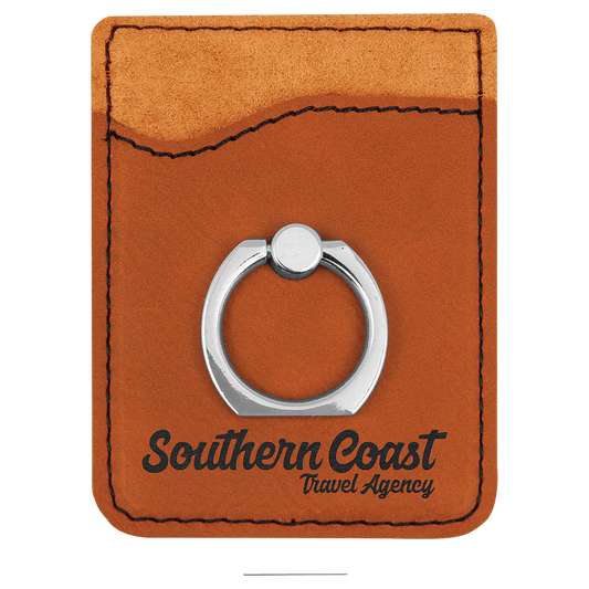 Rawhide Laserable Leatherette Phone Wallet with Silver Ring (Sold by Case of 25)