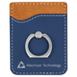 Blue/Silver Laserable Leatherette Phone Wallet with Silver Ring (Sold by Case of 25)