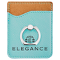 Teal Laserable Leatherette Phone Wallet with Silver Ring (Sold by Case of 25)