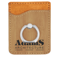 Bamboo Laserable Leatherette Phone Wallet with Silver Ring (Sold by Case of 25)