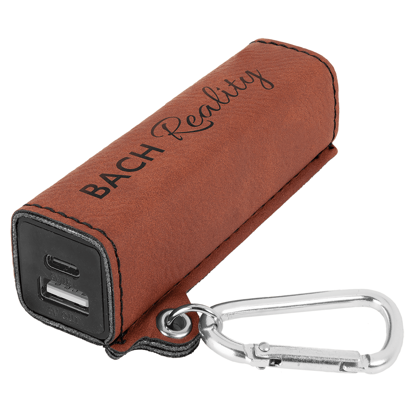 Rawhide Laserable Leatherette 2200 mAh Power Bank with USB-C Cord (Sold by Case of 6)