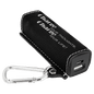 Black/Silver Laserable Leatherette 2200 mAh Power Bank with USB Cord (Sold by Case of 6)