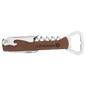 Dark Brown Laserable Leatherette Wine Bottle Opener (Sold by Case of 12)